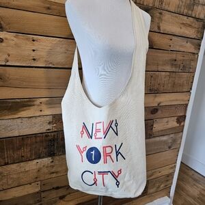"New York City" Crossbody Natural Canvas Bag NYC Wine & Food Festival